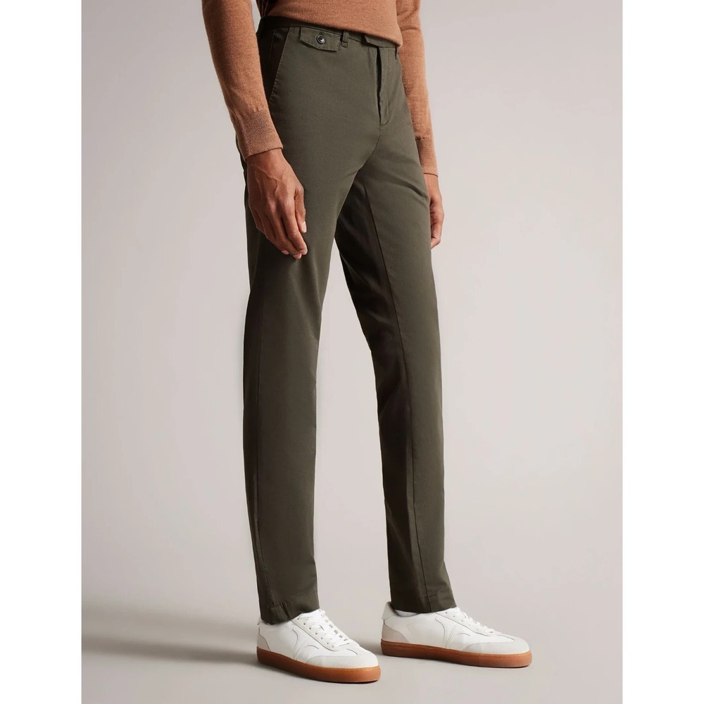 Ted Baker Genay Pants Mens 30x32 Khaki Green Irvine Slim Straight Chino NWT $150